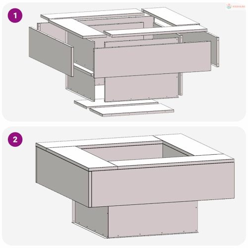 Tűzrakó Fekete 80 x 80 x 40 cm Acél