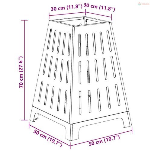 Tűzrakó Fekete 50 x 50 x 70 cm Acél