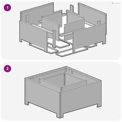 Tűzrakó Fekete 60 x 60 x 30 cm Acél