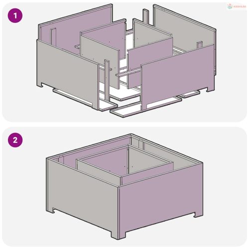 Tűzrakó Fekete 80 x 80 x 40 cm Acél