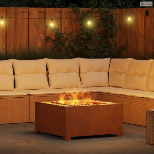 Tűzrakó Barna 80 x 80 x 40 cm Időjárásálló acél