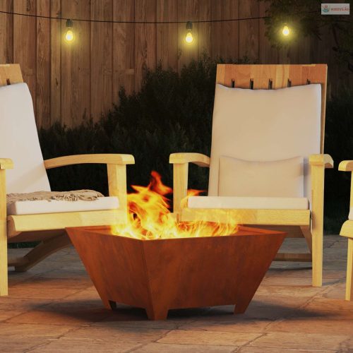 Tűzrakó Barna 60 x 60 x 30 cm Időjárásálló acél