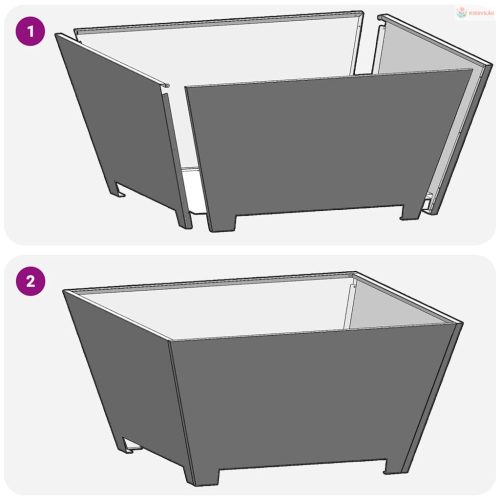 Tűzrakó Fekete 80 x 80 x 40 cm Acél