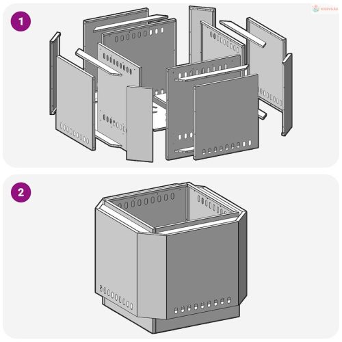 Füstmentes Tűzhely Fekete 58 x 58 x 51 cm
