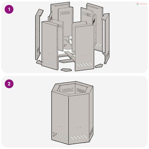 Füstmentes Tűzhely Fekete 38 x 38 x 51 cm Acél