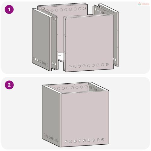 Füstmentes Tűzhely Fekete 48 x 48 x 50 cm Acél
