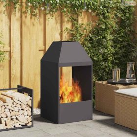 Tűzrakó Fekete 50 x 50 x 100 cm Acél