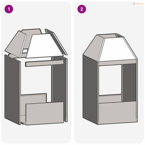 Tűzrakó Fekete 50 x 50 x 100 cm Acél