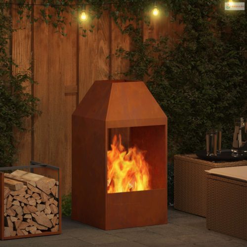 Tűzrakó Barna 50 x 50 x 100 cm Időjárásálló acél