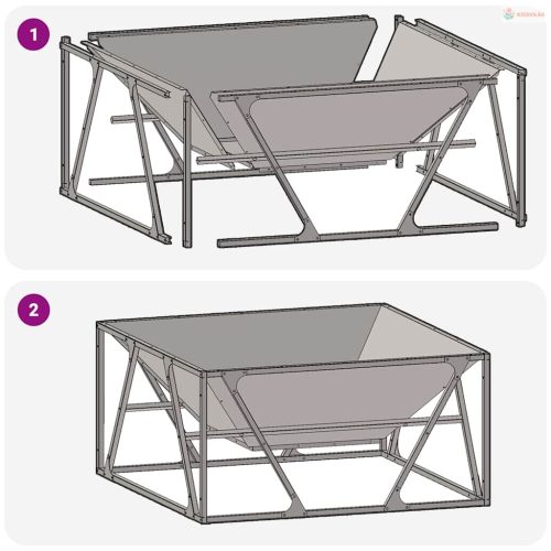 Tűzrakó Fekete 80 x 80 x 40 cm Acél