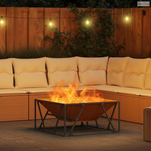 Tűzrakó Barna 80 x 80 x 40 cm Időjárásálló acél