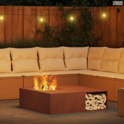 Tűzrakó Barna 100 x 100 x 30 cm Időjárásálló acél