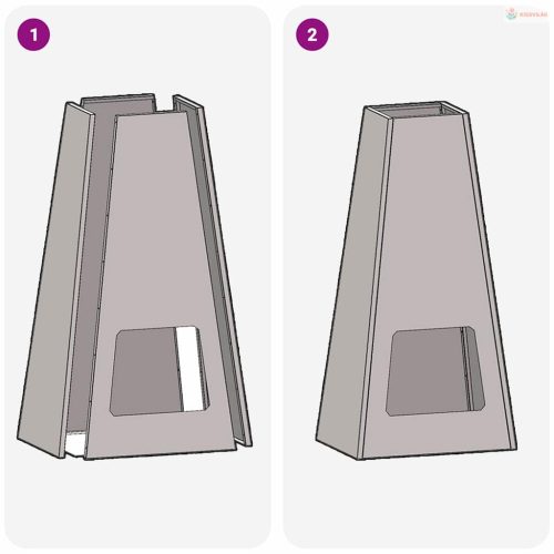 Tűzrakó Fekete 50 x 35 x 100 cm Acél
