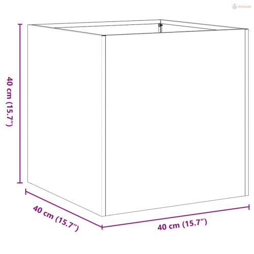 Fekete hidegen hengerelt acél növénytartó 40x40x40 cm