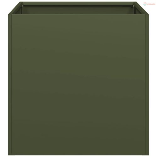 Olívazöld hidegen hengerelt acél növénytartó 40x40x40 cm