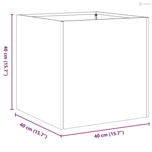 Olívazöld hidegen hengerelt acél növénytartó 40x40x40 cm