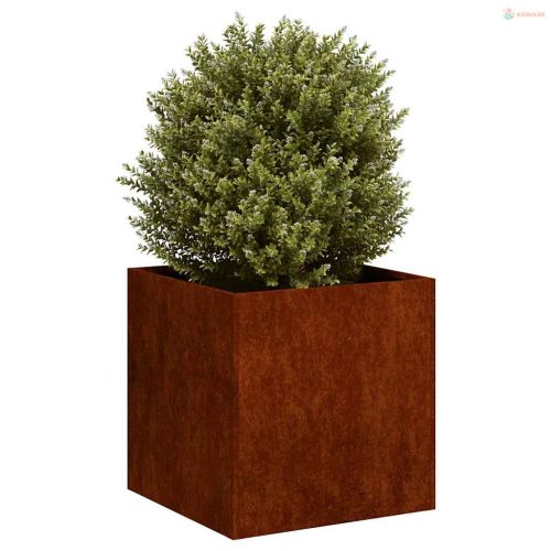 Ültető rozsdás 40x40x40 cm időjárásálló acélból