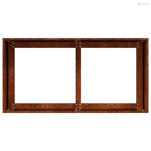 Növénytartó rozsdás 80x40x40 cm időjárásálló acélból
