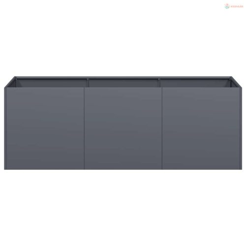 Antracit színű, hidegen hengerelt acél virágláda 120 x 40 x 40 cm