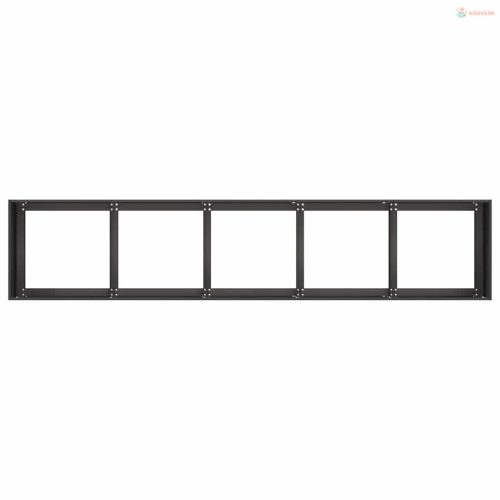 Fekete virágláda, hidegen hengerelt acél, 200 x 40 x 40 cm