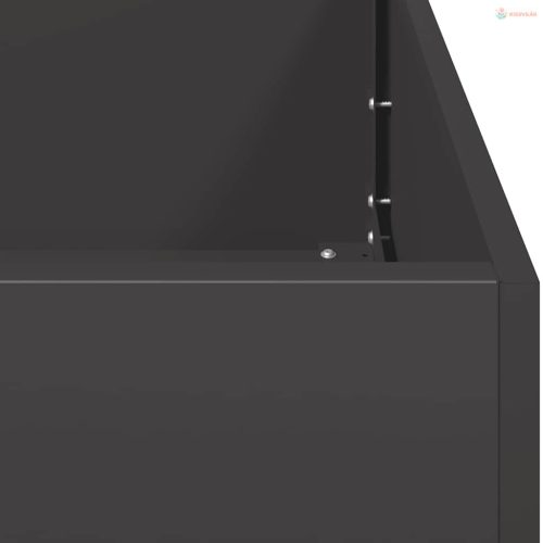 Fekete virágláda, hidegen hengerelt acél, 200 x 40 x 40 cm