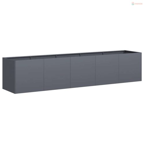 Antracit színű, hidegen hengerelt acél virágláda 200 x 40 x 40 cm