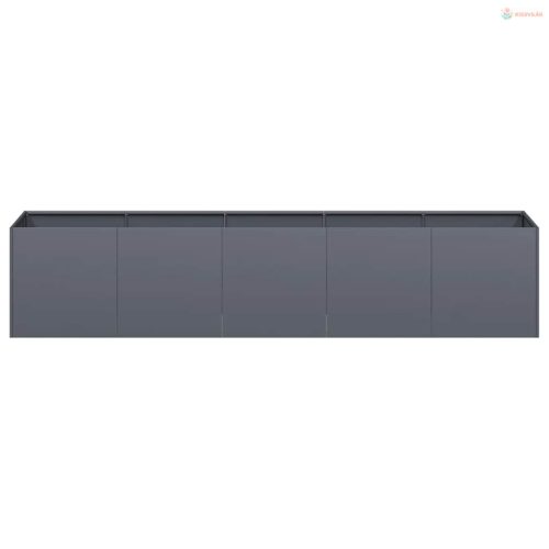 Antracit színű, hidegen hengerelt acél virágláda 200 x 40 x 40 cm