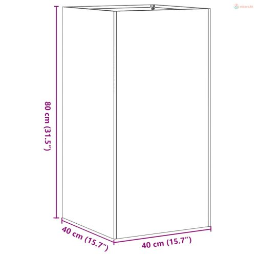 Antracitszürke hidegen hengerelt acél növénytartó 40x40x80 cm