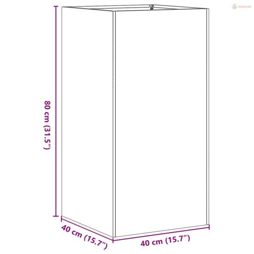 Növénytartó olívazöld 40x40x80 cm Hidegen hengerelt acélból