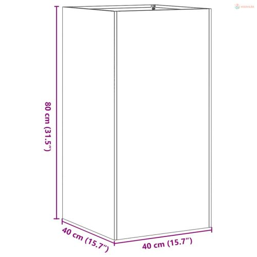 Növénytartó 40x40x80 cm Horganyzott acél