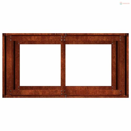 Ültető rozsdás 80x40x80 cm időjárásálló acélból