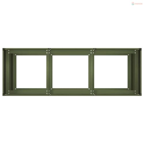 Ültetvény olívazöld 120x40x80 cm hidegen hengerelt acélból