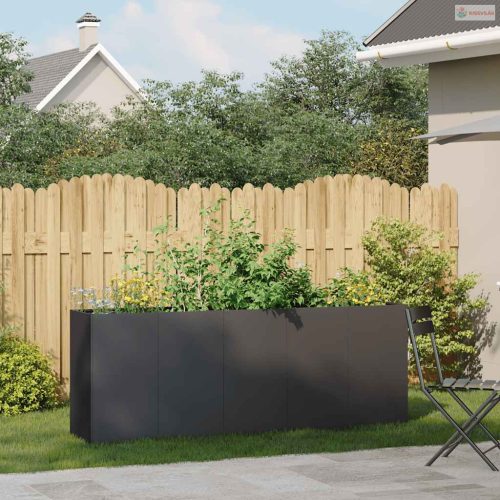 Ültetvény fekete 200x40x80 cm hidegen hengerelt acélból