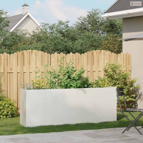 Ültetvény fehér 200x40x80 cm Hidegen hengerelt acélból