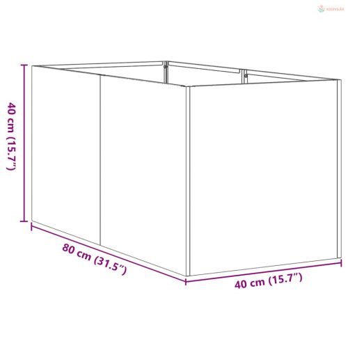Növénytartó olívazöld 40x80x40 cm hidegen hengerelt acél