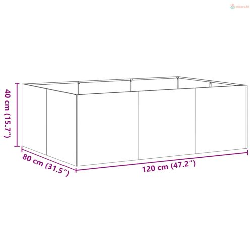 Ültetőtartó fekete 120x80x40 cm acél