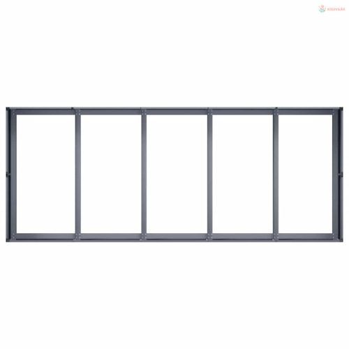 Antracitszürke acél növénytartó 200x80x40 cm