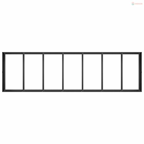 Fekete acél növénytartó 280x80x40 cm