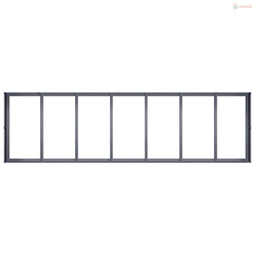 Antracitszürke acél növénytartó 280x80x40 cm