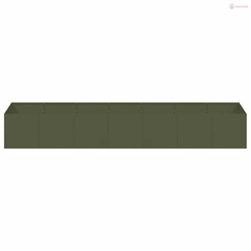 Olívazöld acél növénytartó 280x80x40 cm