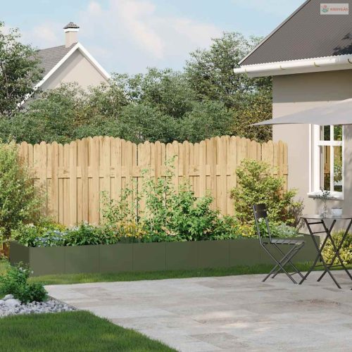 Olívazöld acél növénytartó 360x80x40 cm