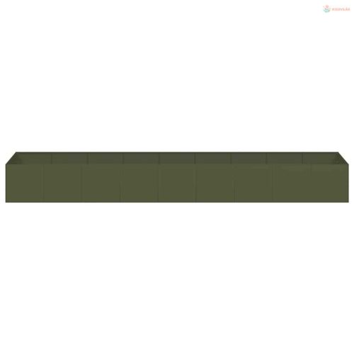 Olívazöld acél növénytartó 360x80x40 cm