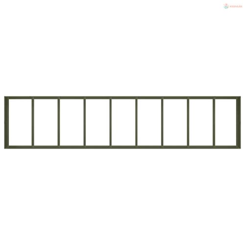 Olívazöld acél növénytartó 360x80x40 cm