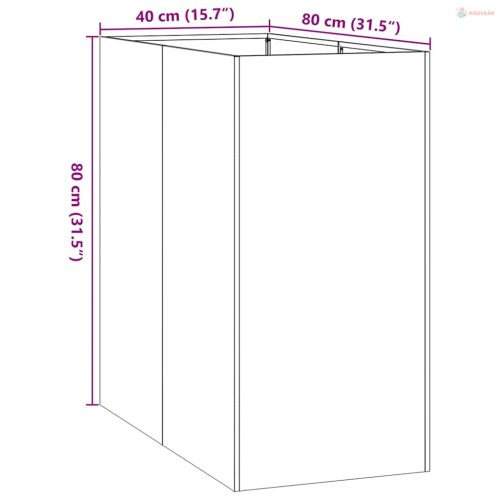 Ültetvény fekete 40x80x80 cm acél