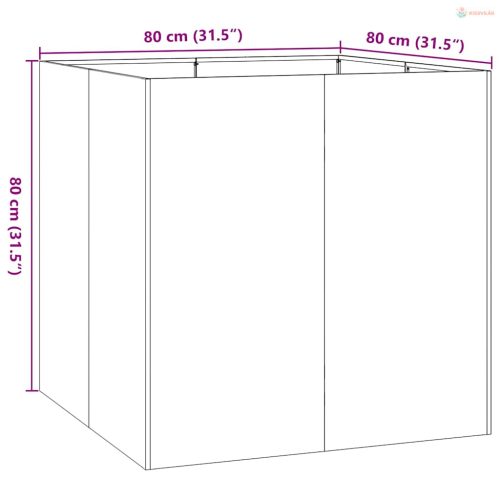 Ültetvény fekete 80x80x80 cm Acél