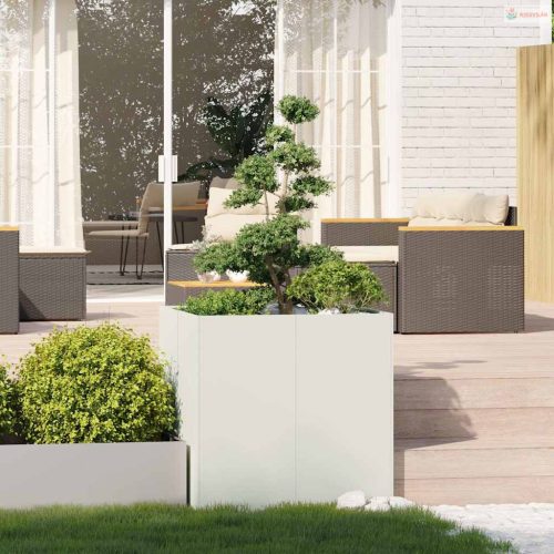 Ültetvény fehér 80x80x80 cm acél