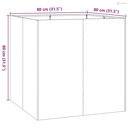 Ültetvény fehér 80x80x80 cm acél