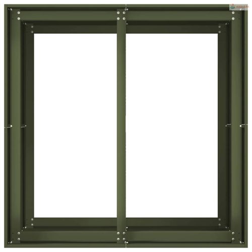 Ültetvény olívazöld 80x80x80 cm acél