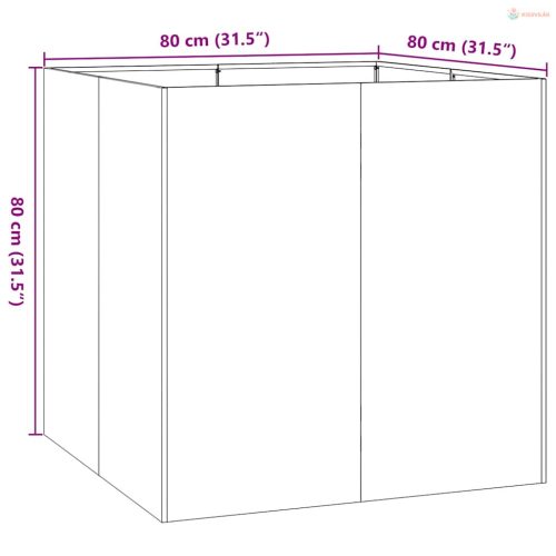 Ültetvény olívazöld 80x80x80 cm acél