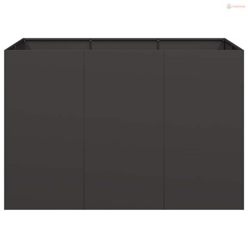 Fekete acél növénytartó 120x80x80 cm